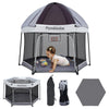 Pamo Babe Baby Playpen with Sun Protection Canopy - Indoor & Outdoor Play Yard for Babies and Toddlers - Baby Tent with Zipper D