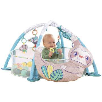 Infantino 4-In-1 Sloth Jumbo - Combination Baby Activity Gym And Ball Pit For Sensory Exploration And Motor Skill Development, F