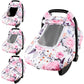 Floral Baby Carseat Cover Girls, Pea Pod Infant Car Seat Covers Canopy for Newborn with 2 Layers Windows of Breathable Mesh/Fabr