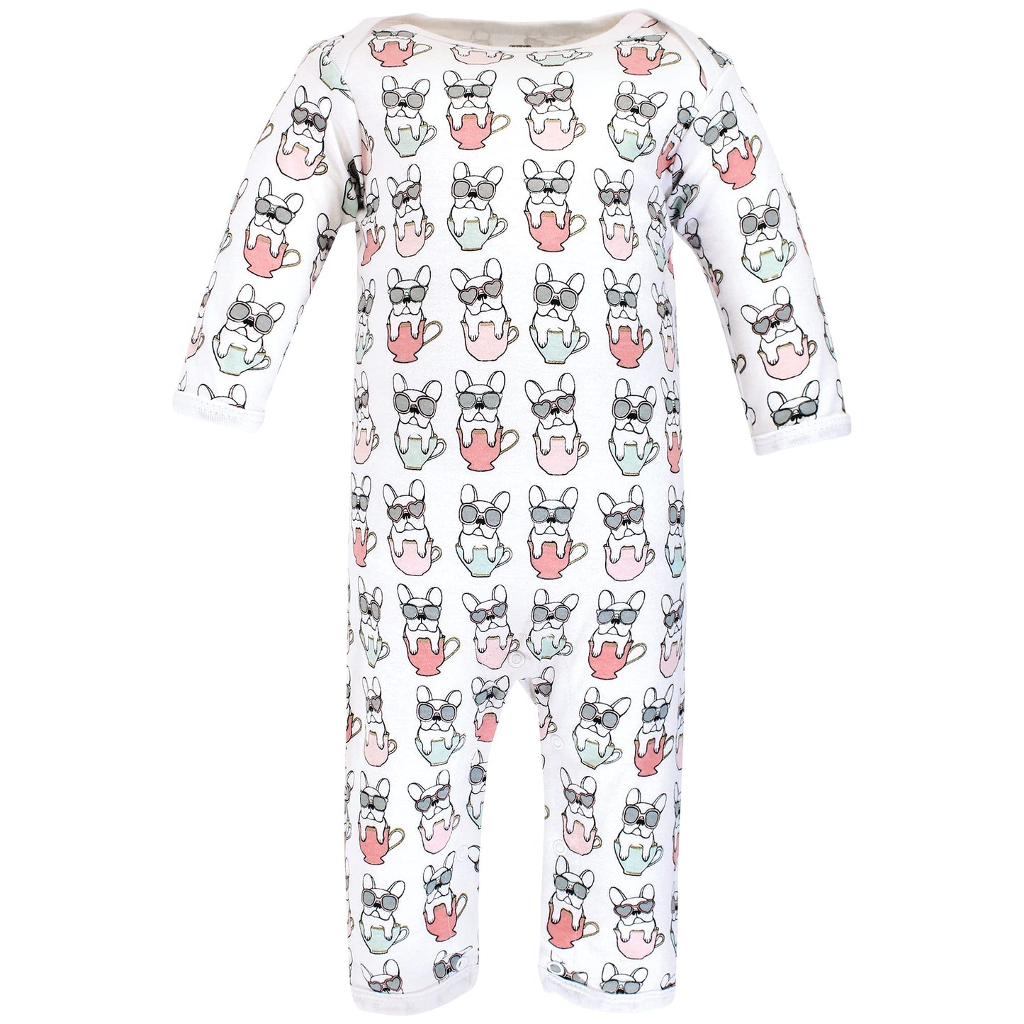 Hudson Baby Unisex Baby Cotton Coveralls, Bonjour, 0-3 Months