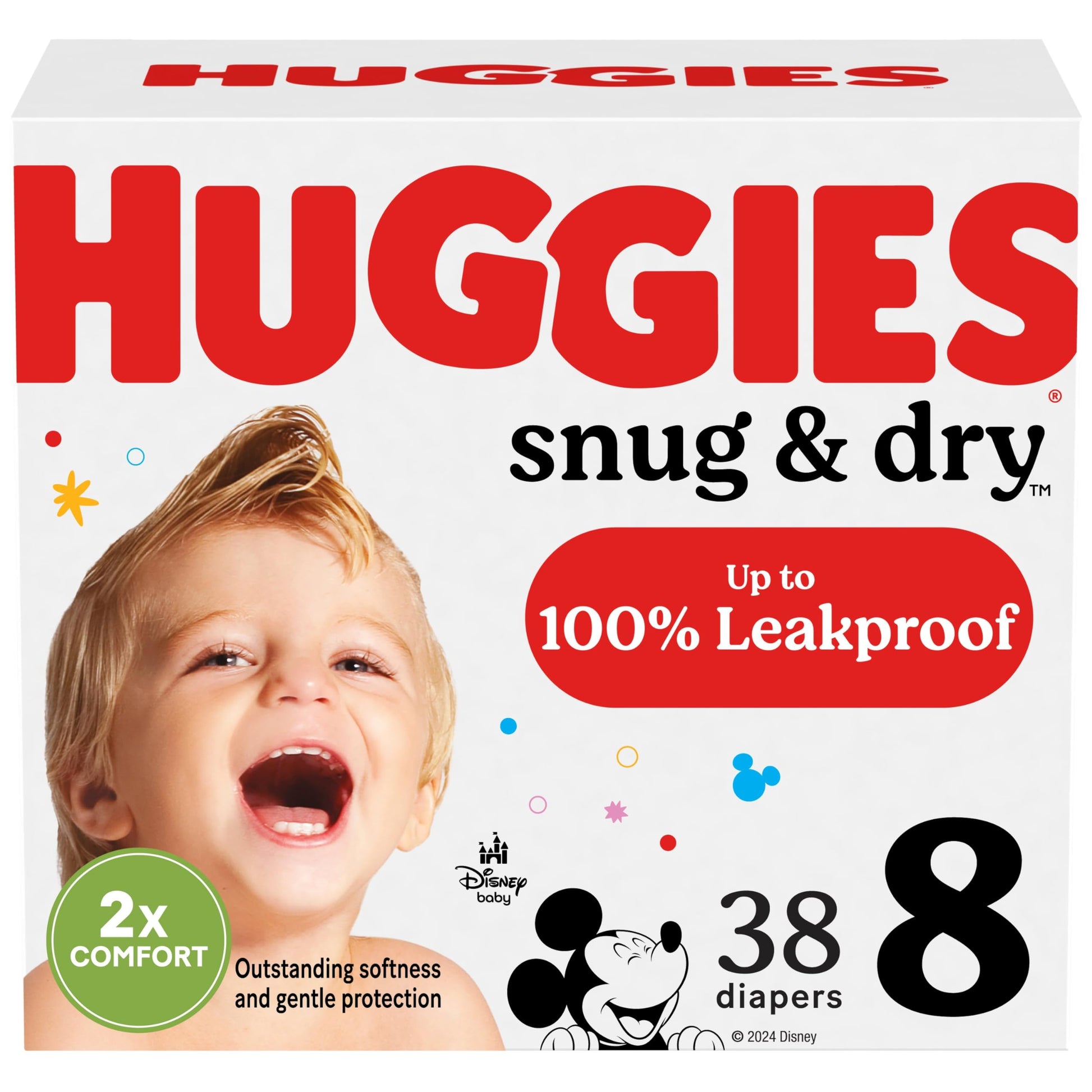 Huggies Size 8 Diapers, Snug & Dry Baby Diapers, Size 8 (46+ Lbs), 15 Count, Packaging May Vary