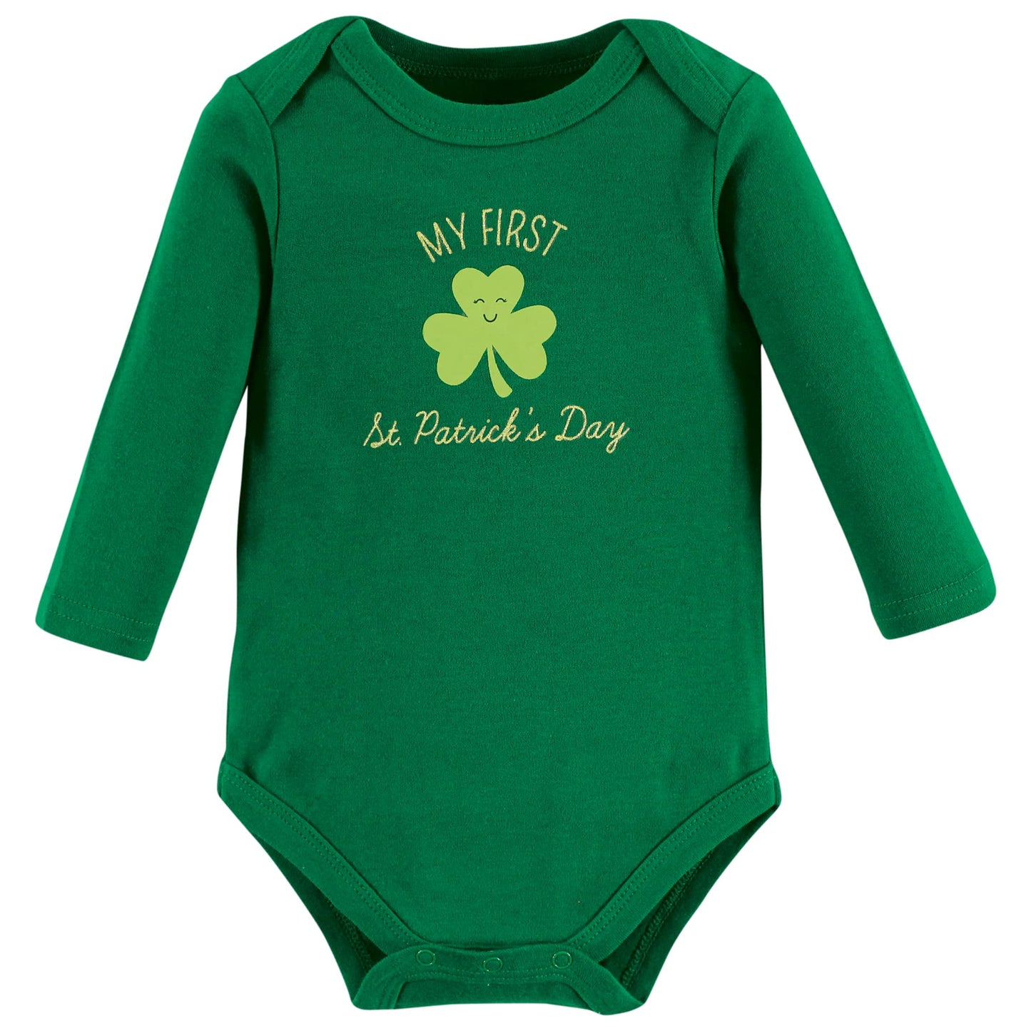 Hudson Baby Unisex Baby Cotton Long-Sleeve Bodysuits St Patricks Rainbow, 6-9 Months