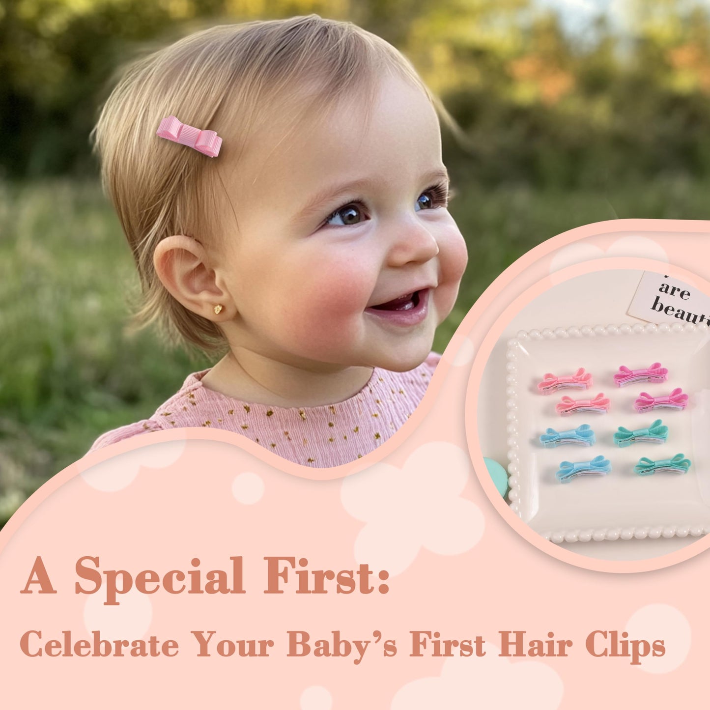 Ruyaa Tiny Small Hair Bows Snap Clips Baby Girls Fine Hair Baby Barrettes First Hair Bows For Newborn Infant Baby Hair Clips Fri