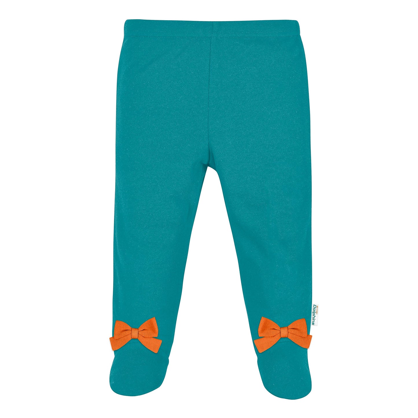 Nfl Baby Girls' 3Pc Bodysuit, Footed Pant, & Cap Set, Miami Dolphins, 6-9 Months