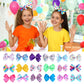 18 Pcs 5 Inch Hair Bows For Girls,Colorful Rainbow Heart Girls Hair Bows Grosgrain Ribbon Hair Bow With Alligator Clips For Todd