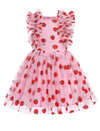 Ibtom Castle Strawberry Dress For Girls 1St Birthday Party Strawberry Tulle Dress Toddler Flower Girl Wedding Pageant Boho Cake