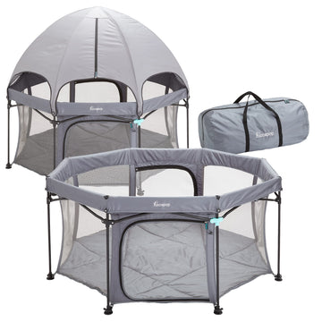 hiccapop XL 69    Deluxe Outdoor Baby Playpen with Canopy for Babies and Toddlers with Dome, Sun-Shades, Padded Floor | Pop Up P