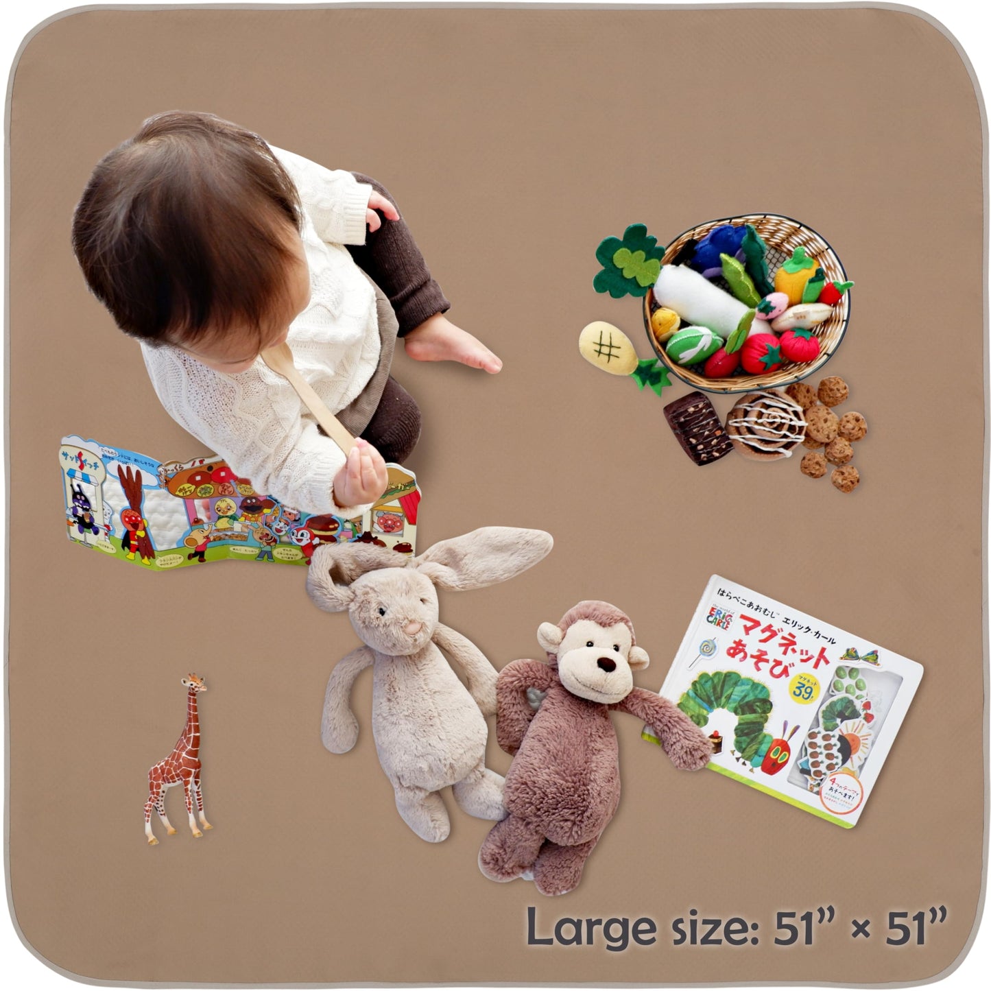 Baby Splat Mat For Under High Chair/Arts/Crafts, Triluby 51' Waterproof Non Slip Food Splash Mat For Eating Mess, Washable Wean