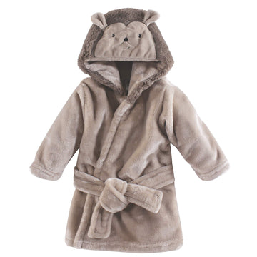 Hudson Baby Unisex Baby Plush Animal Face Bathrobe, Hedgehog, 0-9 Months