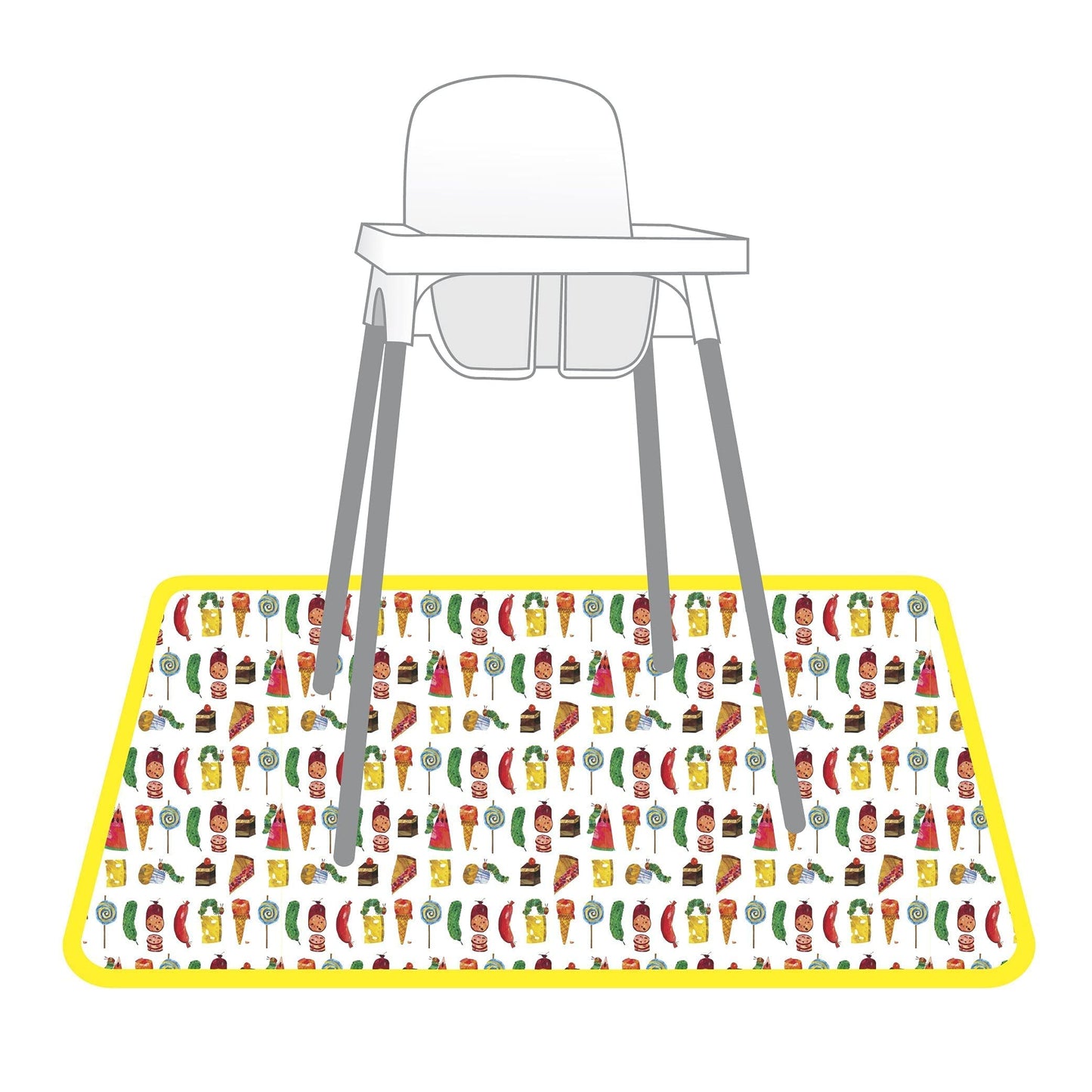 Bapronbaby Eric Carle Food Parade Splash Mat - Waterproof Catch-All For Under High Chairs, Floors, Tables, Playtime Or Arts & Cr