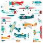 Bapronbaby Retro Airplanes Splash Mat - Waterproof Catch-All For Under High Chairs, Floors, Tables, Playtime Or Arts & Crafts -