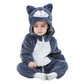 Tonwhar Unisex Baby Animal Halloween Costume Kid'S And Toddler'S Autumn Winter Outfits Jumpsuit(3-4 T,Dark Gray Cat)