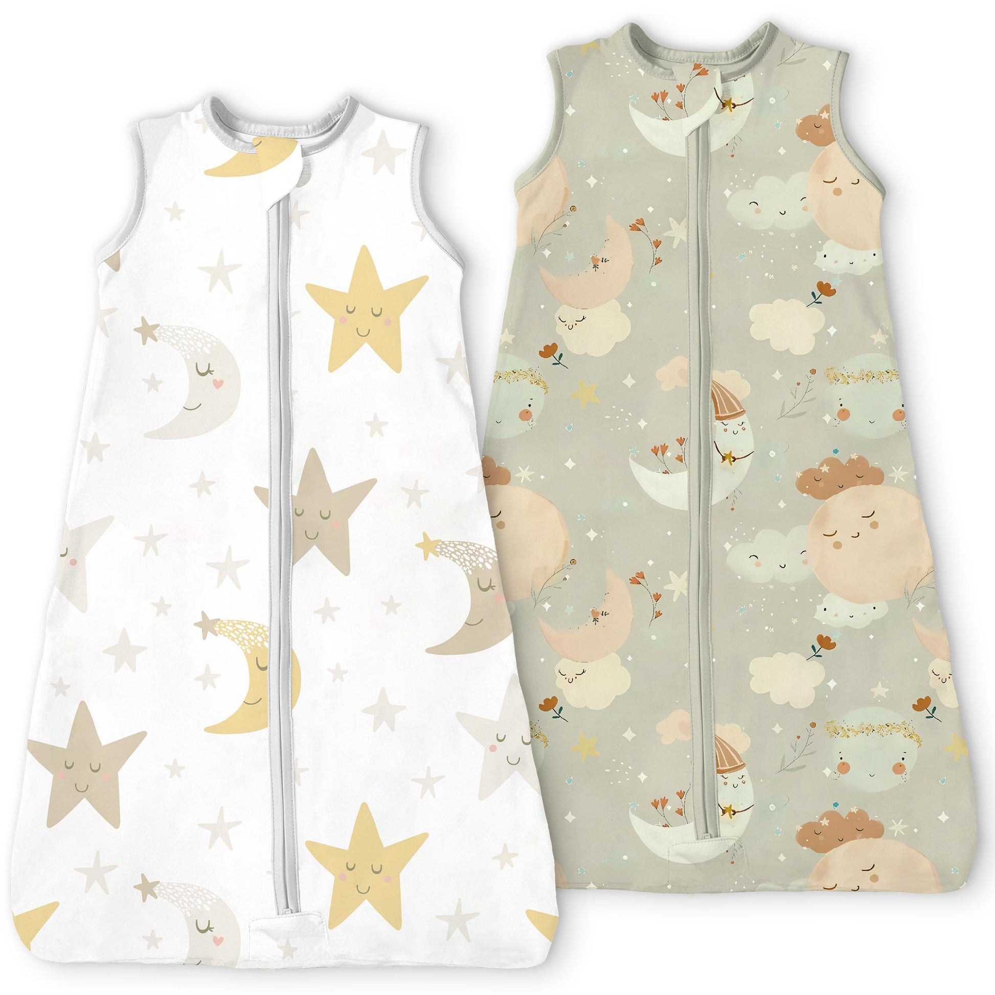 TOTBASIC Sleep Sack 18-24 Months, Light Wearable Blanket with 2-Way Safe Zippers, Soft Sleeping Bag for Babies,2-Pack,0.5 TOG