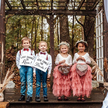 2Bunnies Girl Peony Lace Back A-Line Tiered Tutu Tulle Flower Girl Dress (Dusty Rose Sleeve Maxi, 6)