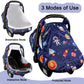 Swesen Car Seat Covers For Babies, Carseat Cover Boy With Zipper, Cozy Sun & Summer Cover, Infant Car Seat Canopy, Carseat Priva