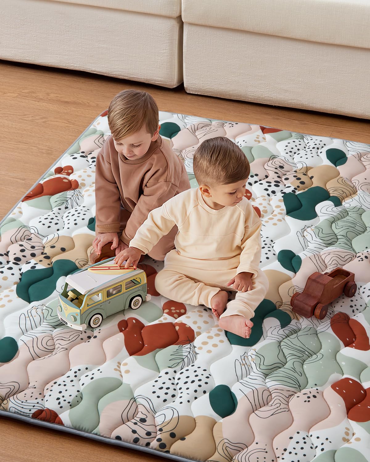 Blissful Diary Baby Play Mats For Floor, 59X59 Inch Thicker Foam Playmats For Babies And Toddlers, Soft Cushioning Baby Playpen