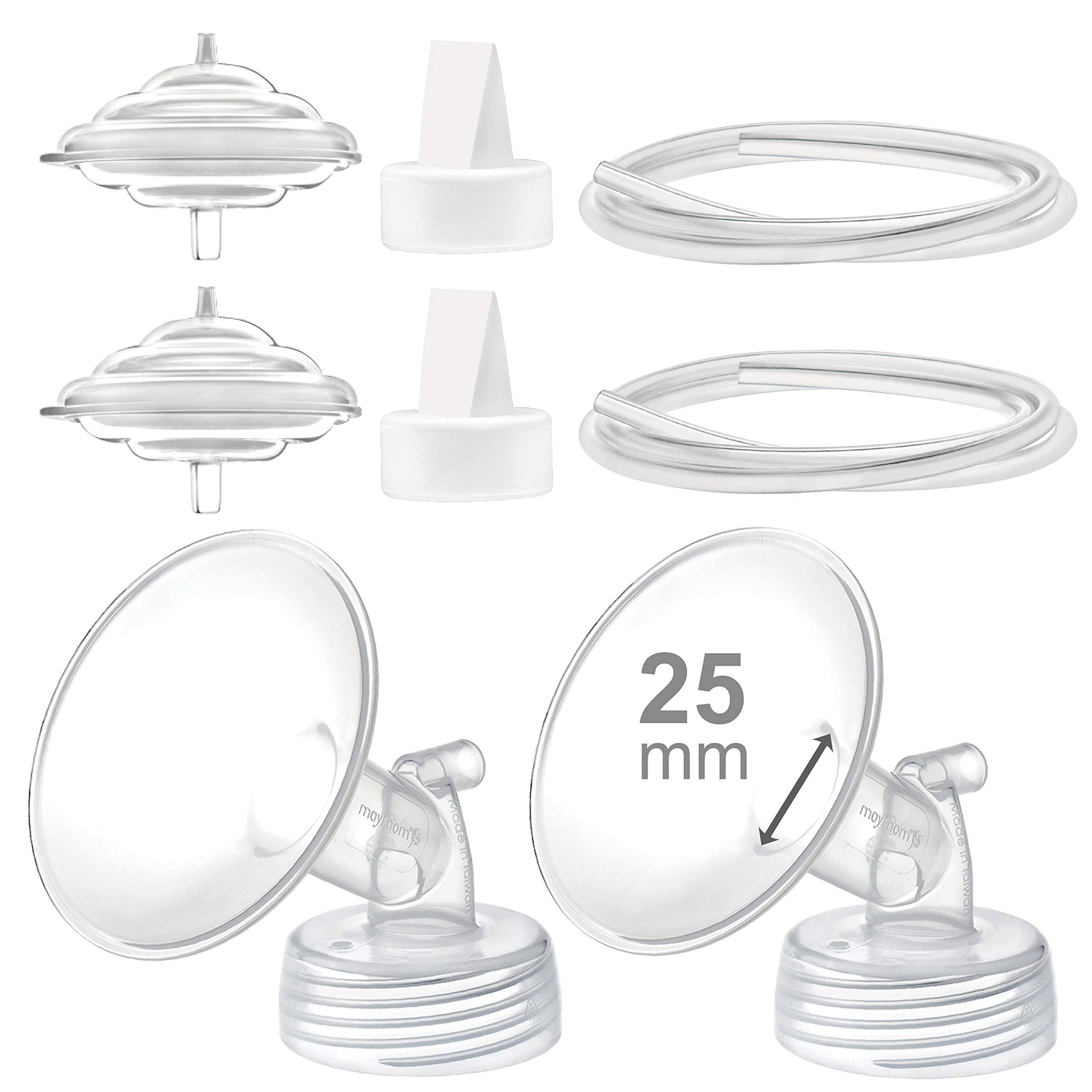 Maymom Pump Parts Compatible With Spectra S2 Spectra S1 Spectra 9 Plus Breastpump, 25Mm Flange Valve Tubing Backflow Protector,