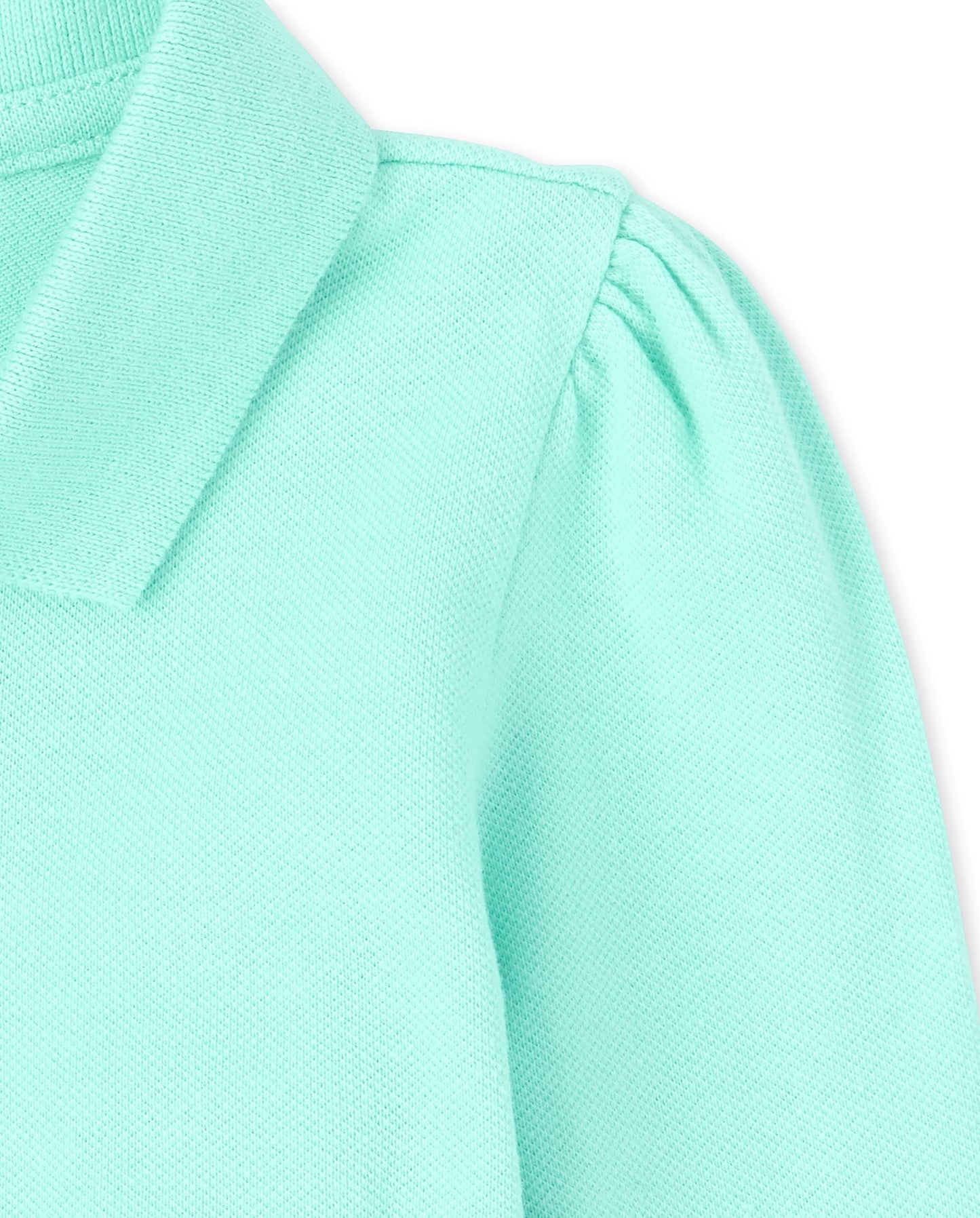 The Children'S Place Baby Girls And Toddler Girls Long Sleeve Ruffle Pique Polo, Seafrost, 5T