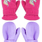 N'Ice Caps Baby Toddler Mittens Kids 2 Pairs Fleece Gloves Winter Warm Sherpa Lined (Fuchsia Unicorn/Light Purple Solid Pack, 2-