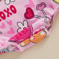 Lamuusaa Newborn Baby Girl Valentines Day Outfit Long Sleeve Heart Romper Bodysuit Oversized Sweatshirt Shirts 0-18M (Pink, 3-6