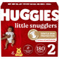 Huggies Size 2 Diapers, Little Snugglers Baby Diapers, Size 2 (12-18 lbs), 180 Ct (3 packs of 60), Packaging May Vary