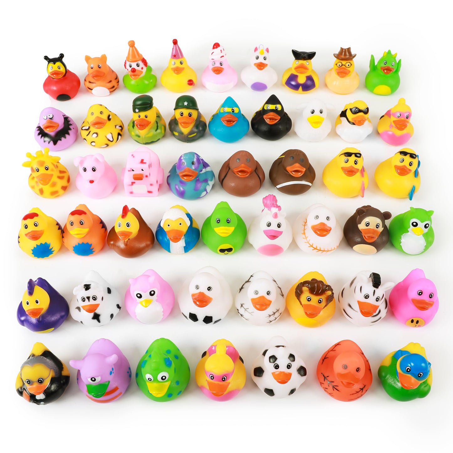 XY-WQ 50 Pack Rubber Duck for Jeeps Ducking - 2.3 Inch Bulk Floater Duck for Kids - Baby Bath Toy Assortment - Party Favors, Bir