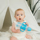 Dr. Brown'S Milestones Narrow Sippy Straw Bottle, Spill-Proof With 100% Silicone Handles And Weighted Straw, 8 Oz/250 Ml, Blue,