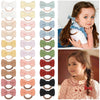 30Pcs Baby Hair Bows Ties, Floral Pattern Seamless Hair Rubber Bands For Baby Girls ' Fine Hair, 2 Inches Hair Bow 15 Colors In