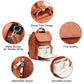 Hahasole Leather Diaper Bag Backpack With Changing Mat Travel Backpack Waterproof&Insulated Large Nappy Bag Stroller Straps, Bro