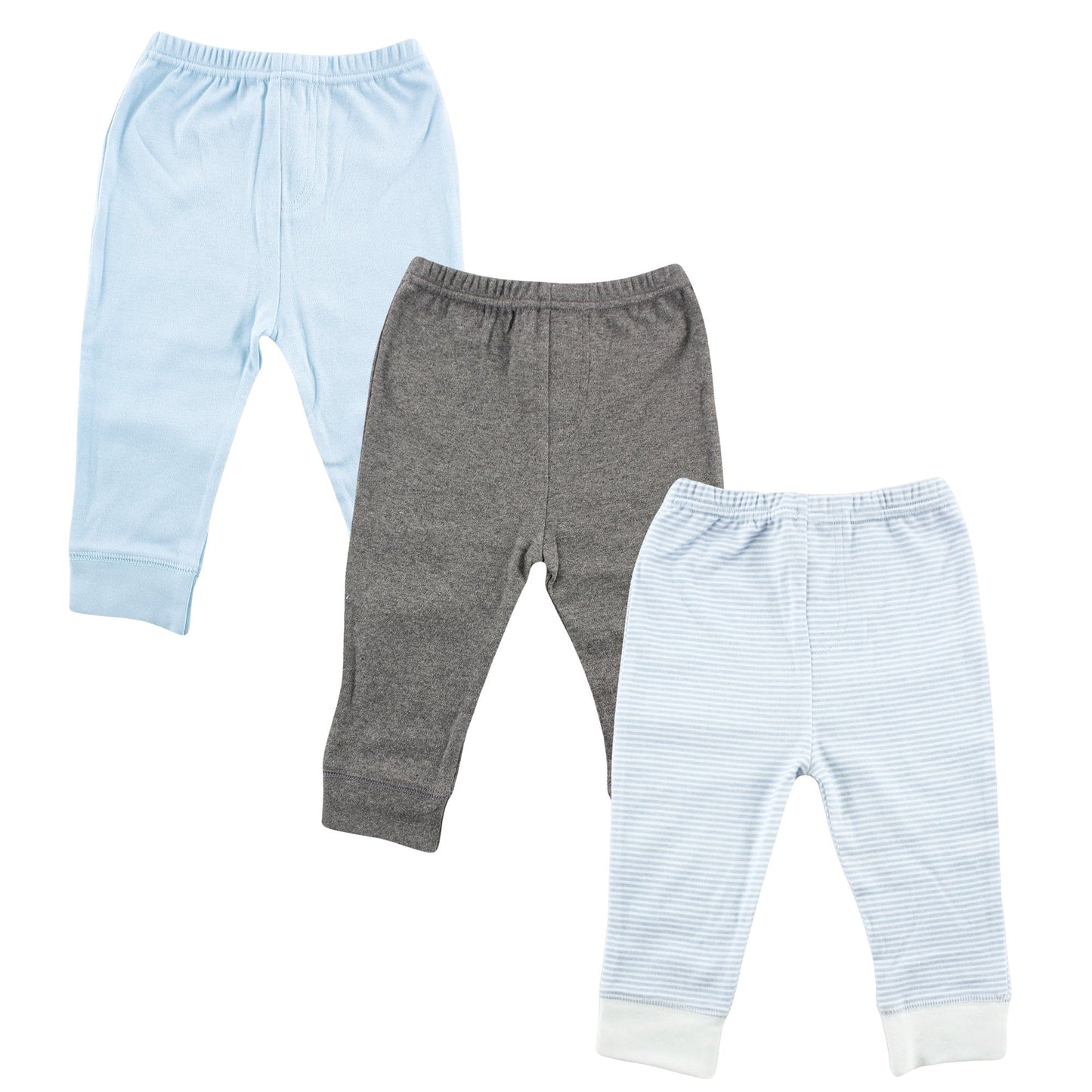 Luvable Friends Unisex Baby Cotton Pants, Light Blue Stripe, 9-12 Months