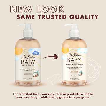 Sheamoisture Baby Wash And Shampoo 100% Virgin Coconut Oil For Baby Skin Cruelty Free Skin Care 13 Oz