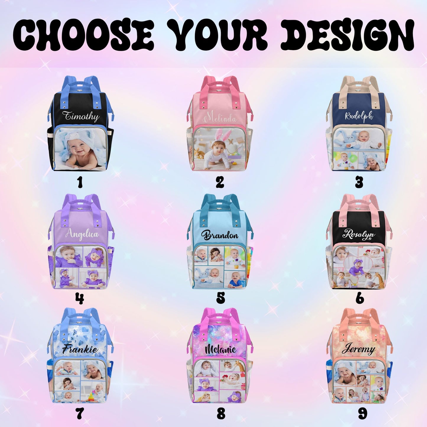 M Yescustom Custom Baby Diaper Backpack Large Diaper Bag With Insulated Pockets Mommy Bags Boys Girl Unisex Multifunction Travel