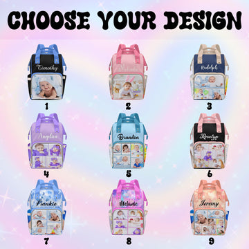 M Yescustom Custom Diaper Bag For Girls Boys Baby Large Capacity Backpack With Photo Personalized Baby Diaper Bags For Mom Water