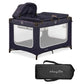 Dream On Me Emily Rose Deluxe Playard In Galaxy Blue With Infant Bassinet And Changing Tray, Lightweight Portable And Convertibl