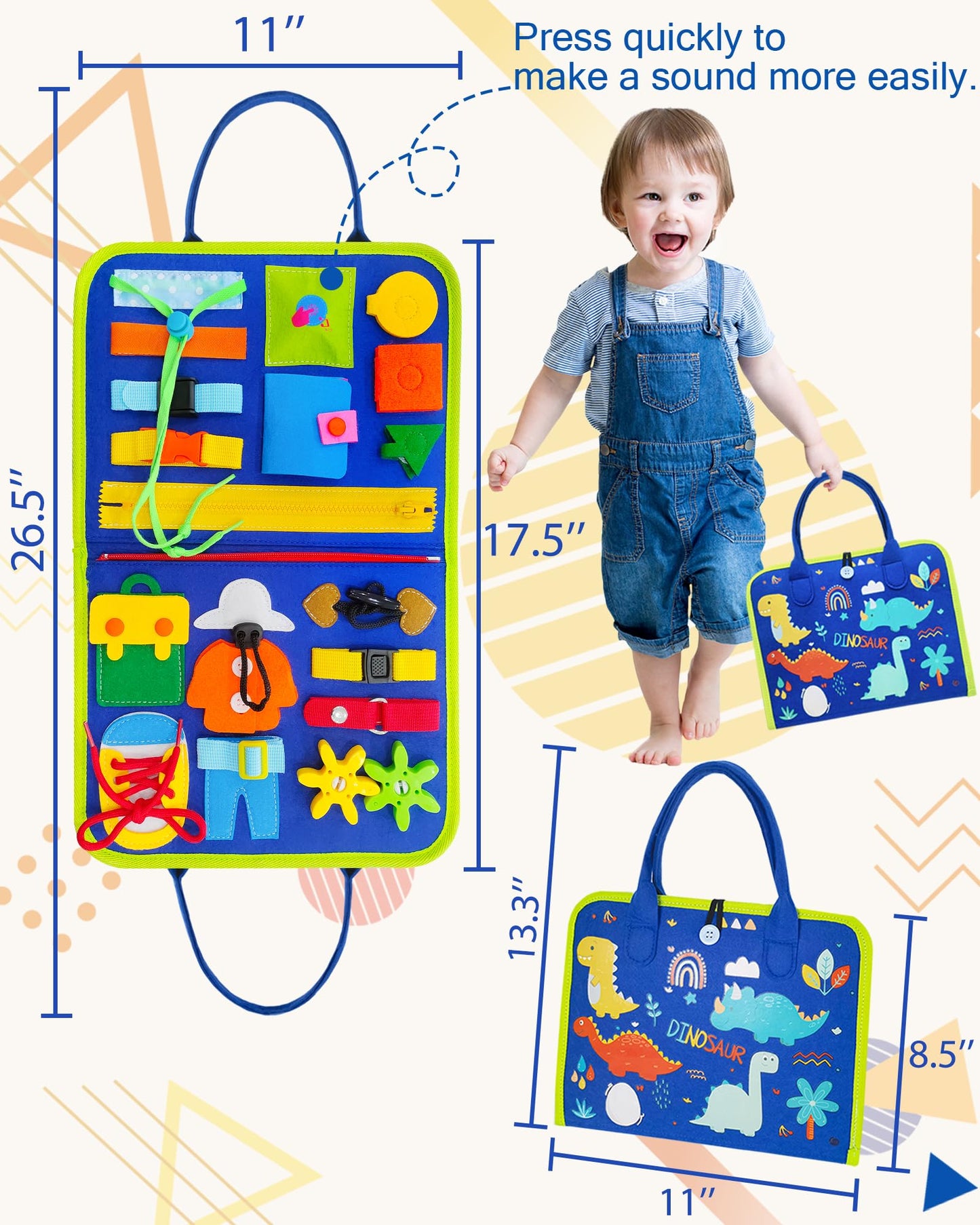 Exorany Busy Board Montessori Toys for Toddler Boys & Girls Birthday Gifts, Sensory Toys for Toddlers, Educational Travel Presch