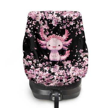 NDISTIN Axolotl Baby Car Seat Sunshade Cover Pink Cherry Blossom Infant Auto Seats Heat Protector Blocks Out Heat and Sun Interi
