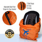 Car Seat Travel Bag And Carrier For Gate Check With Travel Pouch - Bright Orange With Blue Letters For Airport, Airplane Gate Ch
