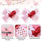 Valentine Hair Bows For Girls Cute Red Heart Hair Clips Bow Hair Accessories Party Supplies 2Pcs (Red Heart)