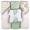 Hooded Baby Bath Towel and Washcloth 6 Piece Set for Newborns, Infants & Toddlers, Boys & Girls Baby Hooded Towels Set (Dinosaur