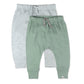 Multipack Honest Pants Joggers Pull on 100% Organic Cotton for Infant Baby and Toddler, Boys, Girls, Unisex, sage, 24 Months