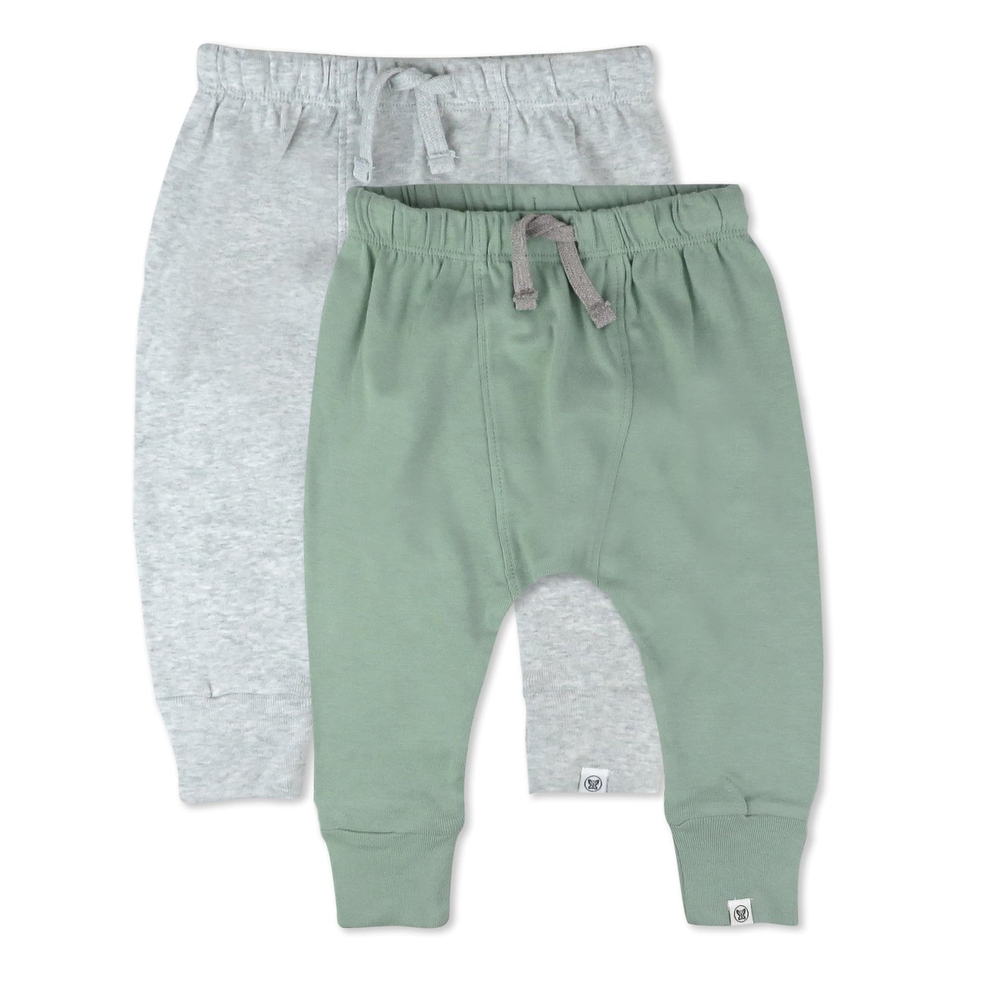 Multipack Honest Pants Joggers Pull on 100% Organic Cotton for Infant Baby and Toddler, Boys, Girls, Unisex, sage, 24 Months