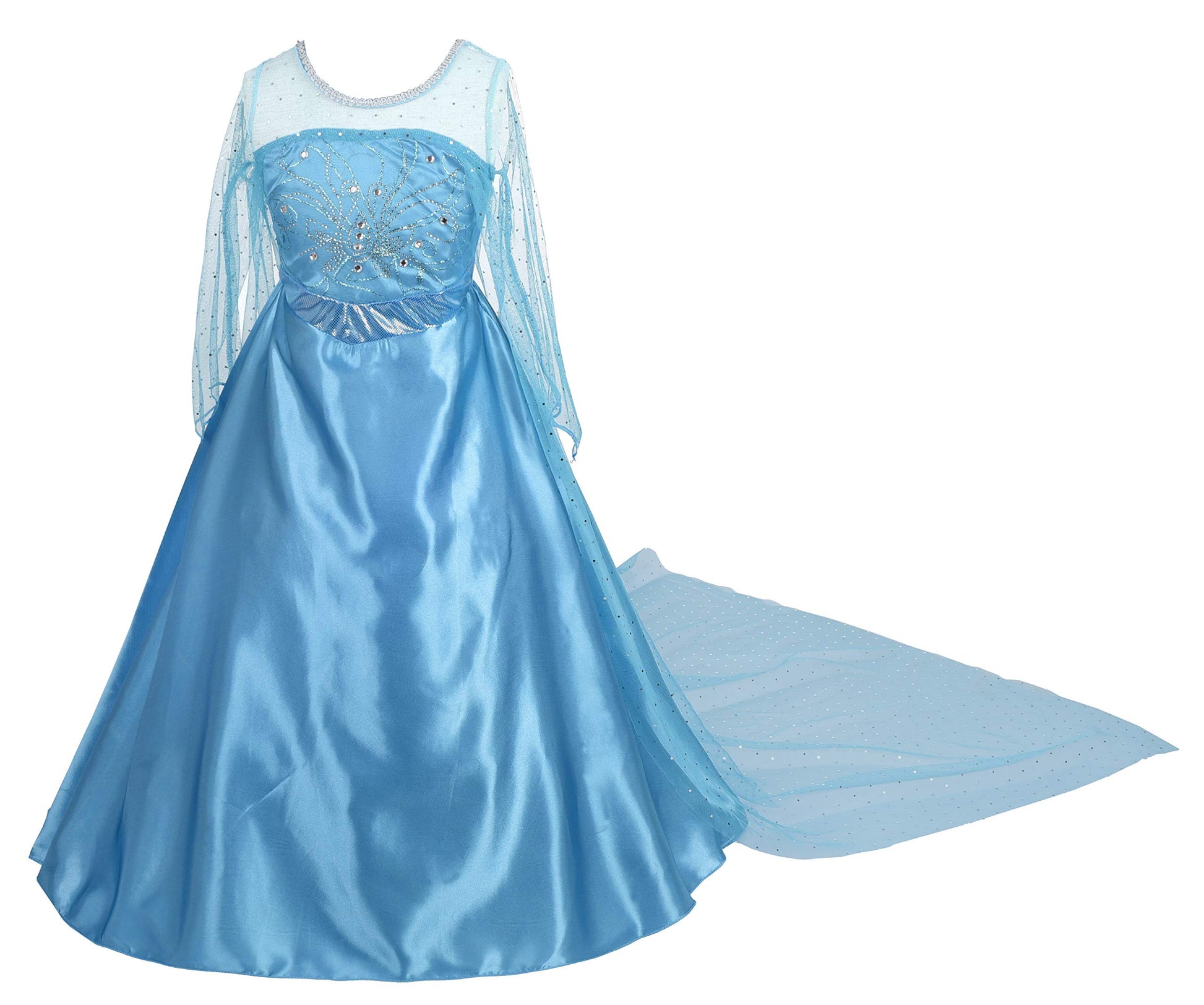 Dressy Daisy Little Girls Ice Princess Costumes Birthday Halloween Christmas Fancy Dress Up With Long Train Size 6X-8 Style G