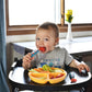 Pandaear Divided Unbreakable Silicone Baby And Toddler Plates - 3 Pack - Non-Slip - Dishwasher And Microwave Safe - Silicone (Bl