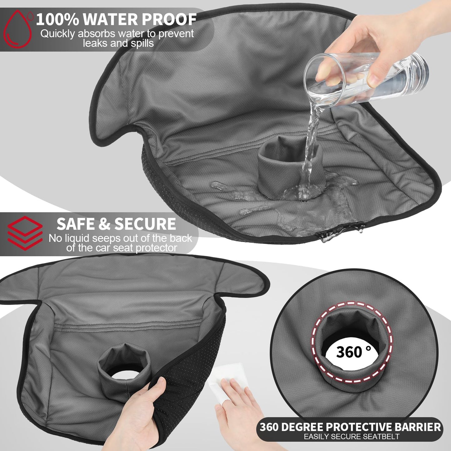 Hunnmingre 2 Pack Black Car Seat Protector For Potty Training Waterproof Piddle Pad Cover From Spillages Nappy Leaks Toilet Trai