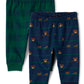 The Children'S Place,Cotton Pants,Tidal Bears/Tidal Plaid,3-6 Months,2 Pack