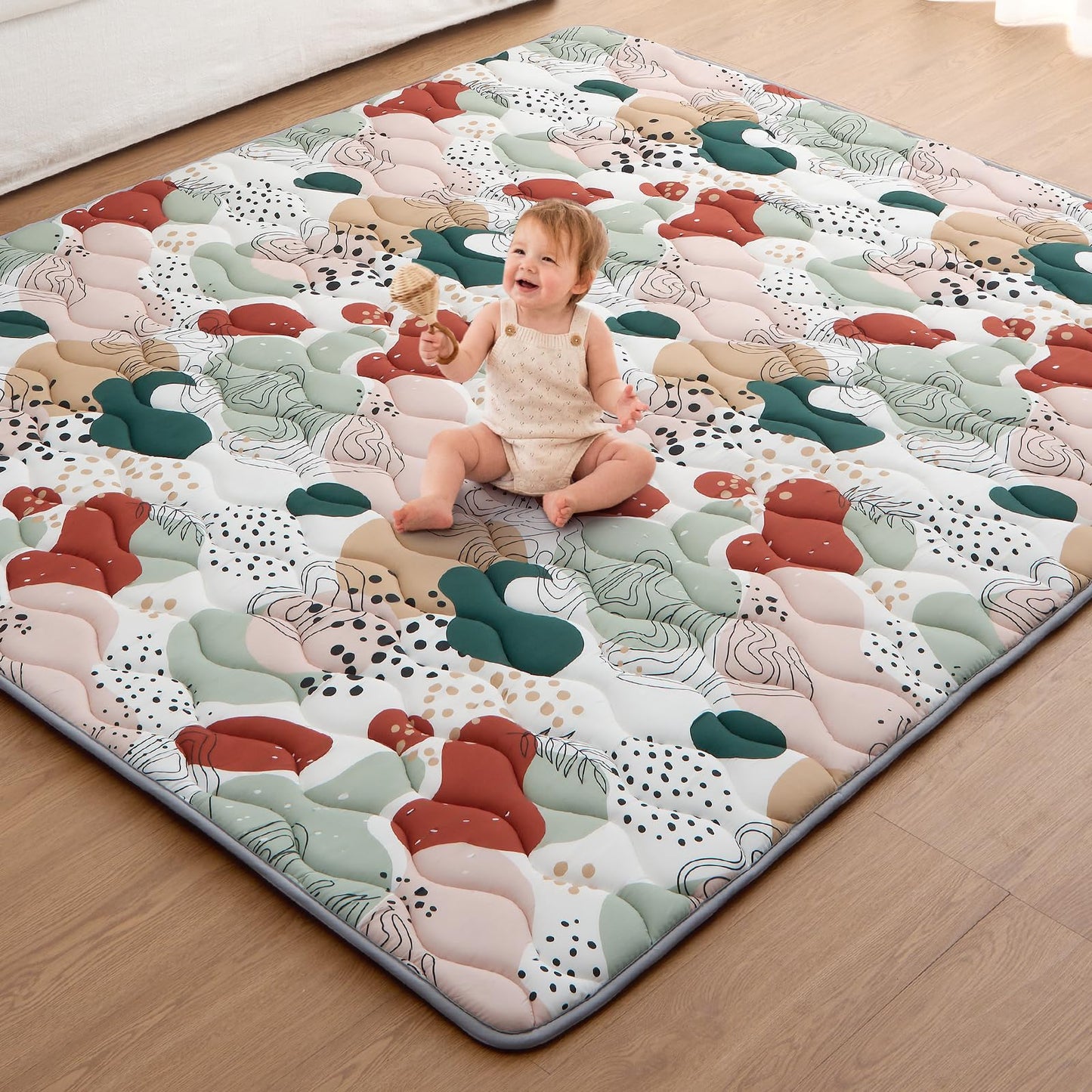 Blissful Diary Baby Play Mats For Floor, 71X59 Inch Thicker Foam Playmats For Babies And Toddlers, Soft Cushioning Baby Crawling