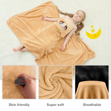 Michley Cartoon Hooded Baby Towel Unisex, Premium Soft Swimming Bathrobe Large Washcloths 31.5 ' X 53 ' For 0-9T (Raccoon)