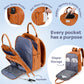 Ruvalino Diaper Bag Backpack, Multifunction Travel Pack Maternity Baby Changing Bags, Large Capacity, Waterproof, Maple Orange