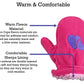 N'Ice Caps Little Kids And Baby Easy-On Sherpa Lined Fleece Mittens - 2 Pair Pack (Purple Hearts/Fuschia Hearts, 2-3 Years)