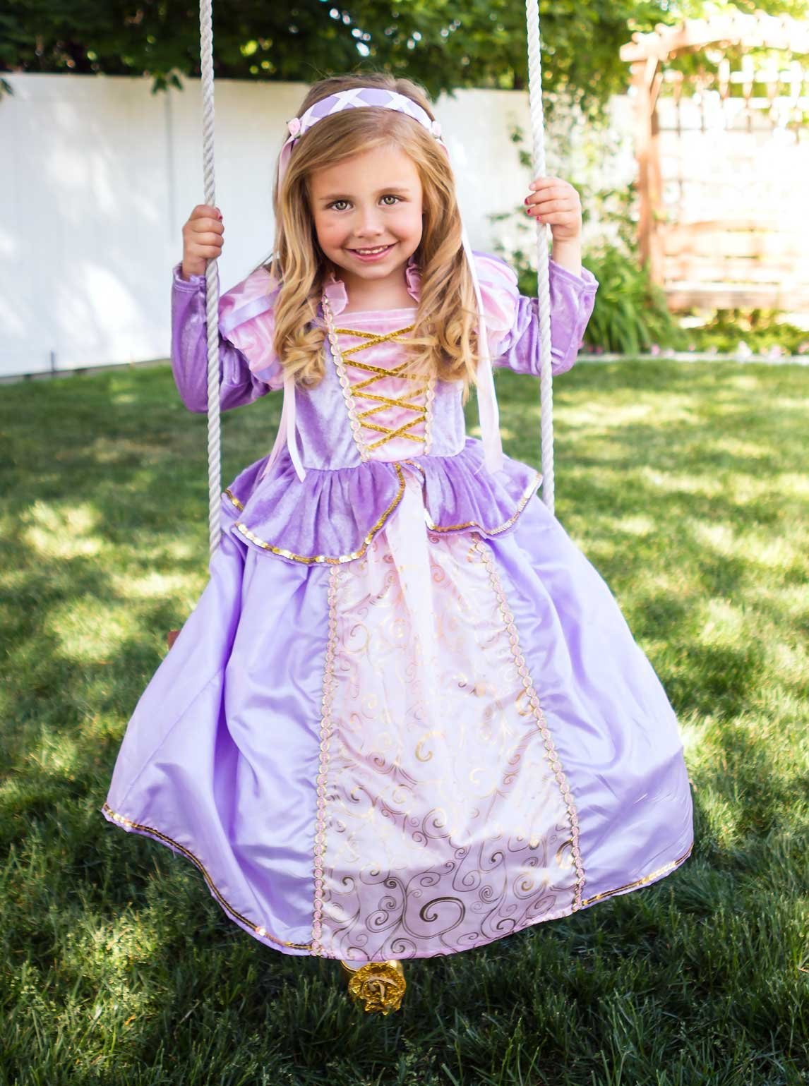 Little Adventures Classic Rapunzel Princess Dress Up Costume (Medium Age 3-5) - Machine Washable Child Pretend Play And Party Dr